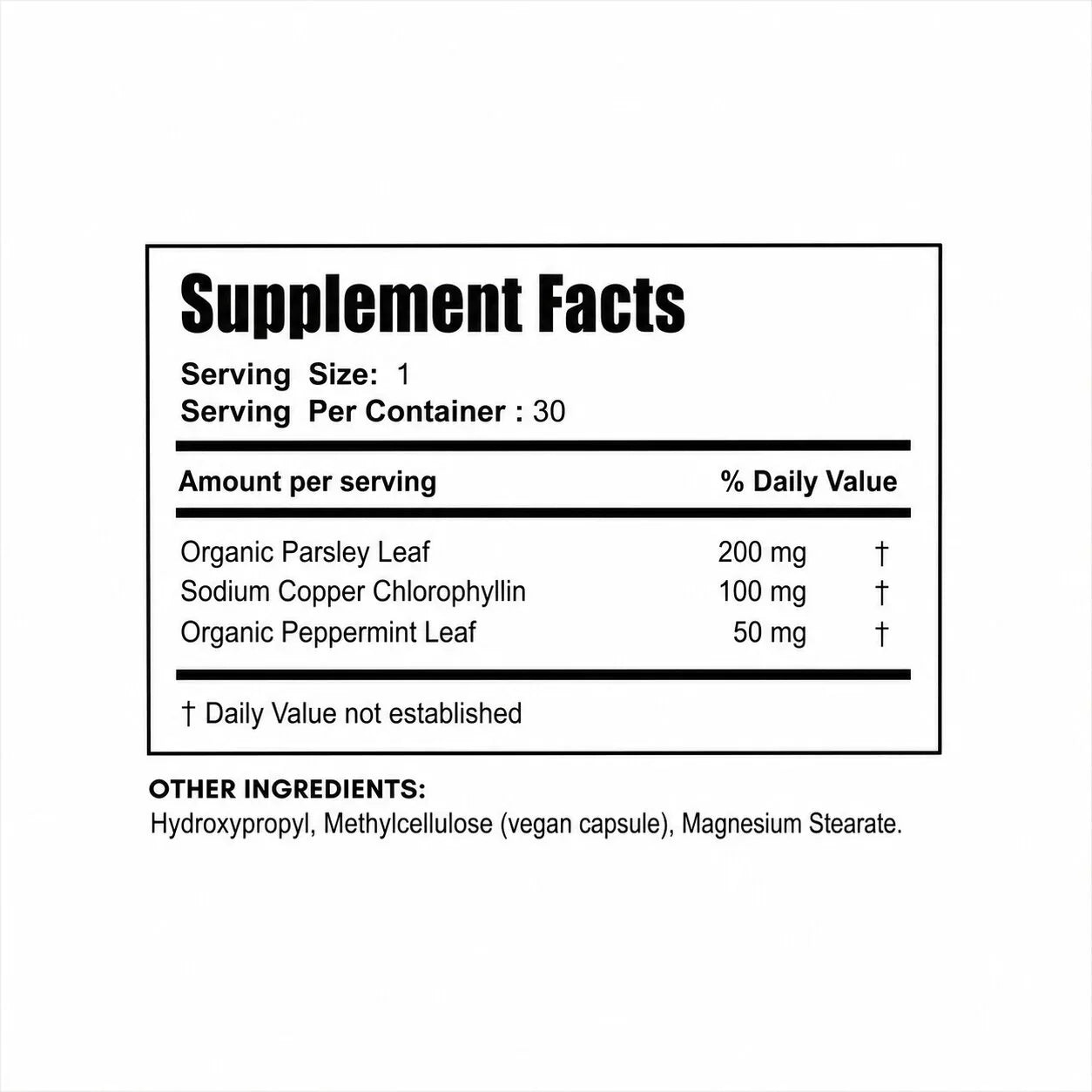 Body Magic Chlorophyll Pill - For Body Odor, Detox & Skin