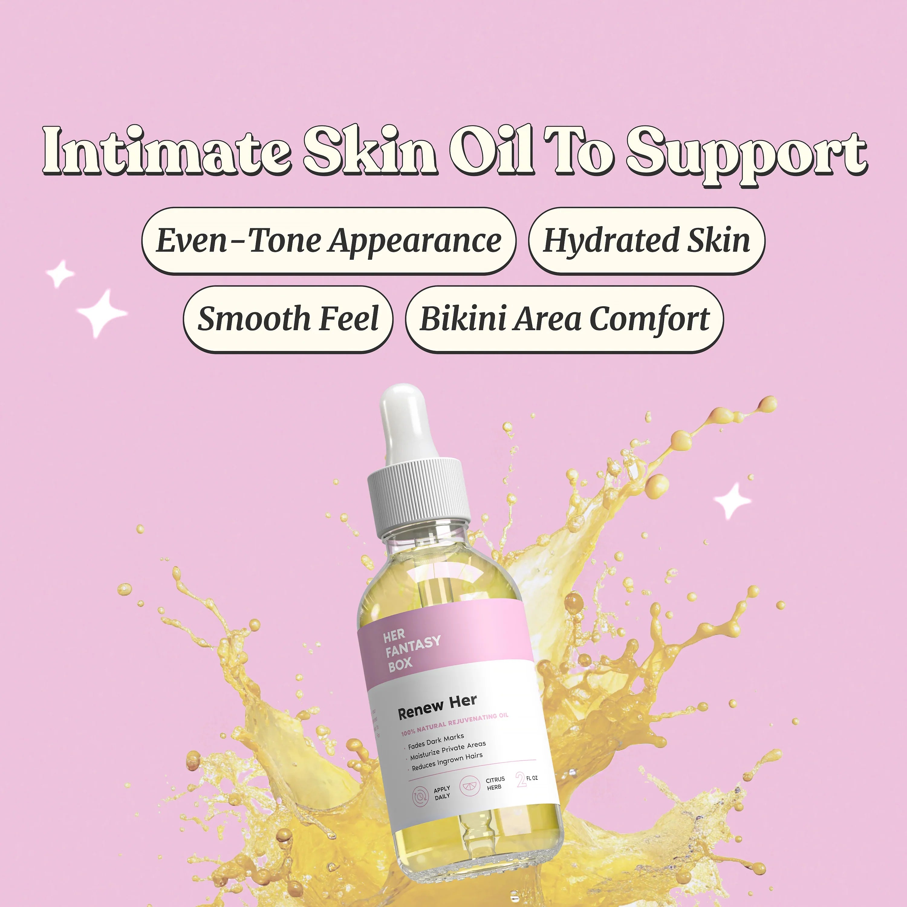 Her Fantasy Box Renew Her Yoni Oil - For Dryness, Ingrown Hair, Dark Marks & Scars